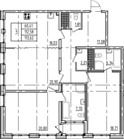 Купить трехкомнатную квартиру у метро Московская в Санкт-Петербурге. Вариант № 1893397, 0, площадь -  квм, цена 40752000 рублей