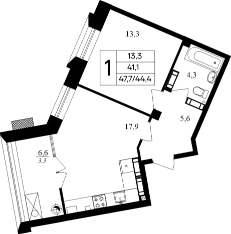 Купить однокомнатную квартиру в Севастополе. Вариант № 9284359, 1, площадь -  квм, цена 16695000 рублей