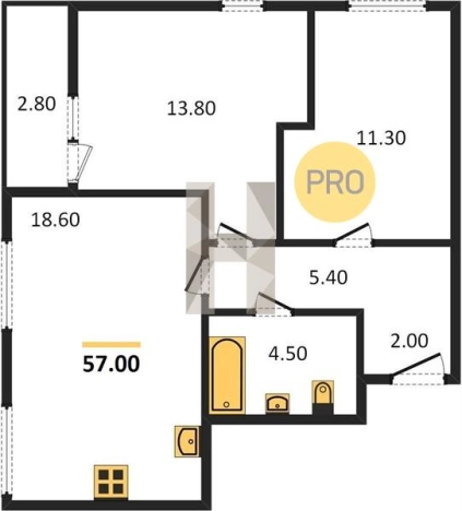 Купить двухкомнатную квартиру в ЖК Истории в Ижевске. Вариант № 62024, 0, площадь -  квм, цена 4764760 рублей