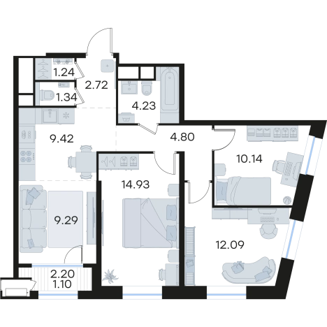 Купить квартиру в ЖК Glorax Черниговская в Нижнем Новгороде. Вариант № 3594385, 0, площадь -  квм, цена 28256755 рублей