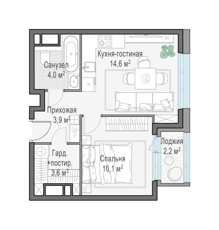Купить однокомнатную квартиру на улице Чистяковой в Одинцове. Вариант № 133855, 0, площадь - квм, цена 11090000 рублей