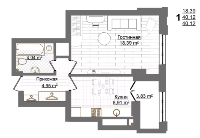 Купить однокомнатную квартиру у метро Чкаловская в Нижнем Новгороде. Вариант № 120185, 0, площадь -  квм, цена 8144360 рублей