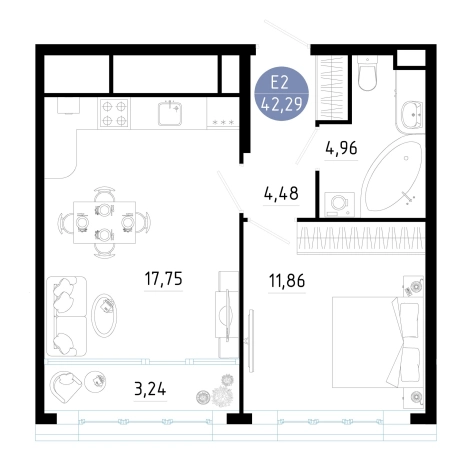 Купить квартиру в новостройках в районе Железнодорожный в Рязани. Вариант № 123220, 0, площадь -  квм, цена 5919331 рублей