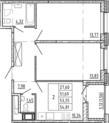 Купить двухкомнатную квартиру в ЖК Полис Новоселье в Ленинградской области. Вариант № 7268101, 0, площадь -  квм, цена 9008888 рублей