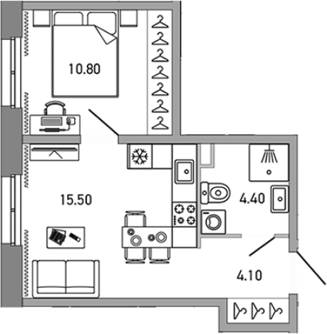Купить однокомнатную квартиру на улице Ларина в Сертолове. Вариант № 4838943, 0, площадь -  квм, цена 6682437 рублей