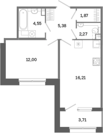 Купить квартиру в новостройках в ЖК Дом на Курской в Санкт-Петербурге. Вариант № 6260142, 0, площадь -  квм, цена 18996404 рублей