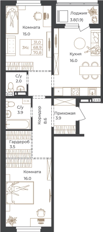 Купить двухкомнатную квартиру на улице Пролетарская в Алтайском крае. Вариант № 7628351, 0, площадь -  квм, цена 11682000 рублей