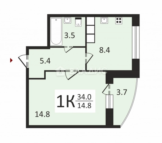 Купить квартиру на улице Нижняя Дуброва в Владимире. Вариант № 6143875, 24, площадь -  квм, цена 4950000 рублей