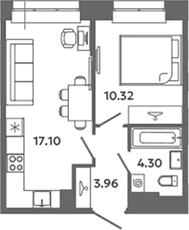 Купить квартиру в ЖК Загляденье в Ленинградской области. Вариант № 6631714, 0, площадь -  квм, цена 5742125 рублей
