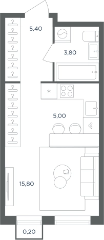 . Вариант № 157117, 0, площадь - 30.2 квм, цена 6748017 рублей