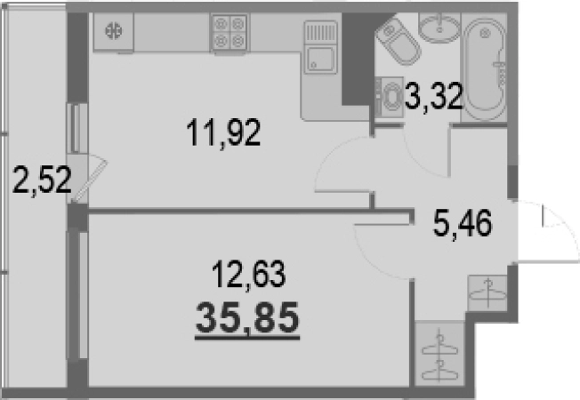 Купить однокомнатную квартиру в Кудрове. Вариант № 65801, 0, площадь -  квм, цена 6954900 рублей