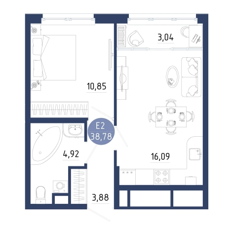 Купить однокомнатную квартиру на улице проезд Бульвар Оптимистов в Рязанской области. Вариант № 102280, 0, площадь -  квм, цена 4691217 рублей