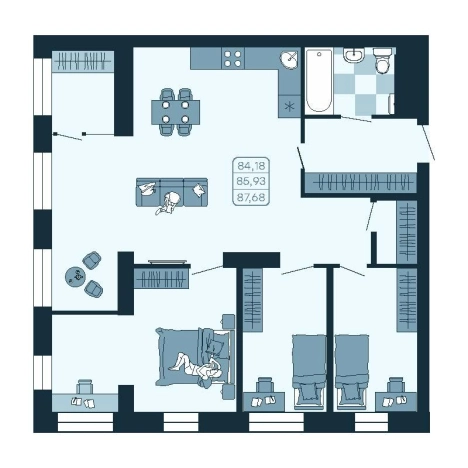 Купить четырехкомнатную квартиру в Приморском крае. Вариант № 5460361, 0, площадь -  квм, цена 14509281 рублей