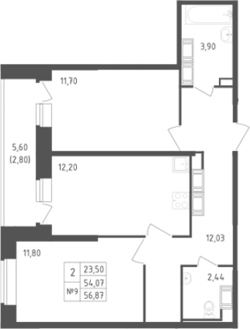 Купить двухкомнатную квартиру в ЖК Живи! В Рыбацком в Санкт-Петербурге. Вариант № 6631065, 0, площадь -  квм, цена 15269971 рублей