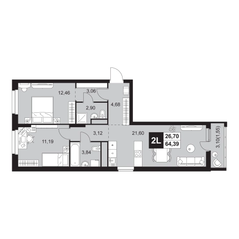 Купить квартиру в новостройках в Пензе. Вариант № 8041341, 0, площадь - квм, цена 7276070 рублей