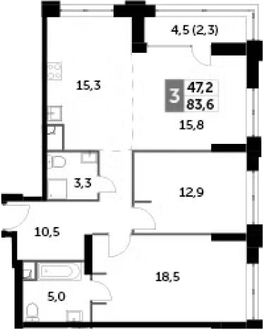 Купить квартиру у метро Хорошево в Москве. Вариант № 91820, 0, площадь -  квм, цена 69417260 рублей