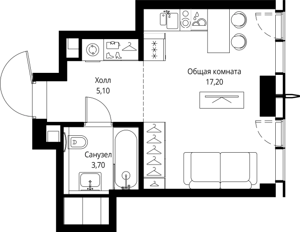 Купить Студию у метро Мякинино в Москве. Вариант № 9941064, 0, площадь -  квм, цена 15771080 рублей