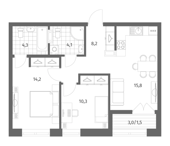 Купить квартиру в ЖК NEWПИТЕР в Ленинградской области. Вариант № 5258129, 0, площадь -  квм, цена 10428000 рублей