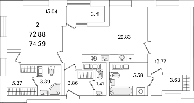 Купить трехкомнатную квартиру на улице Полюстровский проспект в Санкт-Петербурге. Вариант № 6242439, 0, площадь -  квм, цена 22814350 рублей