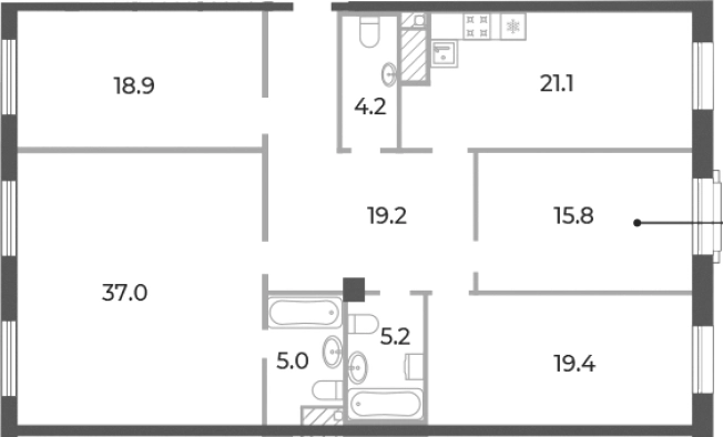 Купить четырехкомнатную квартиру в районе Петроградский в Санкт-Петербурге. Вариант № 5254599, 0, площадь -  квм, цена 71858600 рублей