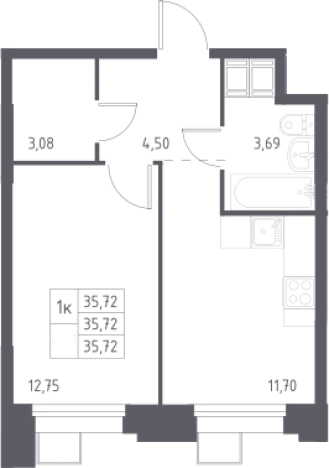 Купить однокомнатную квартиру в ЖК Тропарево парк в Москве. Вариант № 3582668, 0, площадь -  квм, цена 9361339 рублей