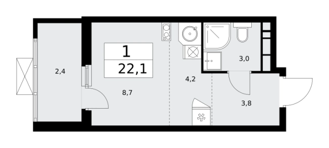 Купить однокомнатную квартиру в ЖК Бунинские кварталы в Москве. Вариант № 834175, 0, площадь -  квм, цена 11464596 рублей