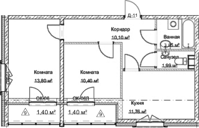 Купить двухкомнатную квартиру на улице Большой Смоленский проспект в Санкт-Петербурге. Вариант № 9105476, 0, площадь -  квм, цена 18542000 рублей