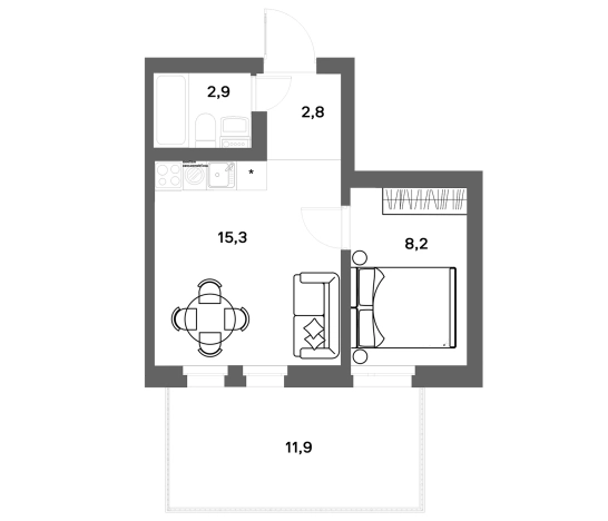 Купить двухкомнатную квартиру в новостройках у метро Девяткино в Ленинградской области. Вариант № 8343921, 0, площадь -  квм, цена 6560000 рублей