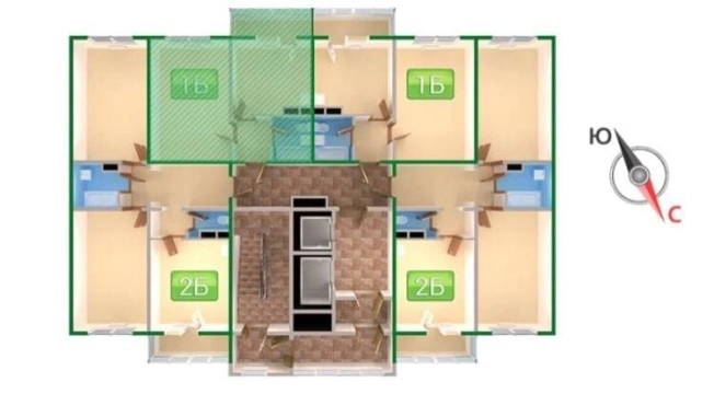 Купить однокомнатную квартиру в Южно-Сахалинске. Вариант № 3556, 1, площадь -  квм, цена 8200000 рублей