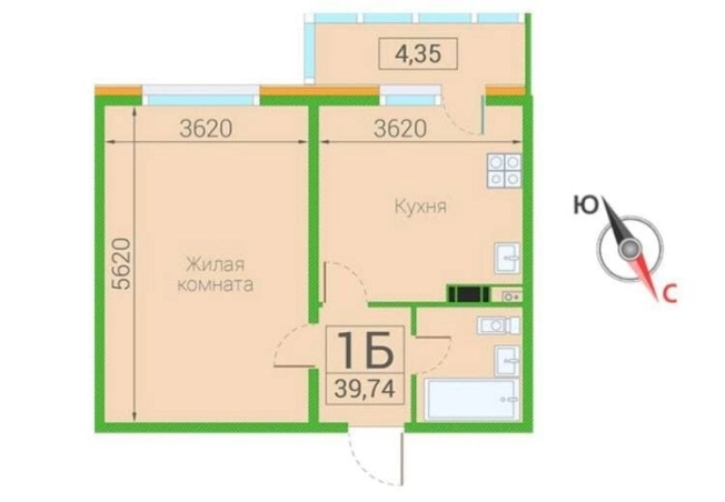 Купить однокомнатную квартиру в Южно-Сахалинске. Вариант № 3556, 2, площадь -  квм, цена 8200000 рублей
