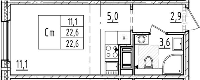 Купить Студию в ЖК Большая Охта в Санкт-Петербурге. Вариант № 6243895, 0, площадь -  квм, цена 7884258 рублей