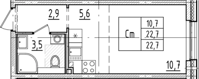 Купить Студию в ЖК Большая Охта в Санкт-Петербурге. Вариант № 6244446, 0, площадь -  квм, цена 7860692 рублей