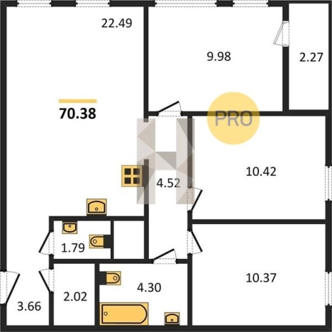 Купить трехкомнатную квартиру на улице Карла Маркса в Ижевске. Вариант № 61381, 0, площадь -  квм, цена 7035931 рублей