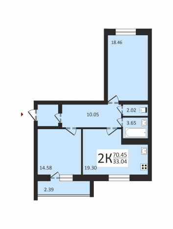 Купить двухкомнатную квартиру на улице Шестакова в Калужской области. Вариант № 1152, 2, площадь - квм, цена 4367900 рублей