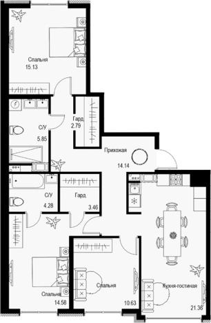 Купить многокомнатную квартиру в ЖК ID Petrogradskaya в Санкт-Петербурге. Вариант № 4829165, 0, площадь -  квм, цена 59943000 рублей