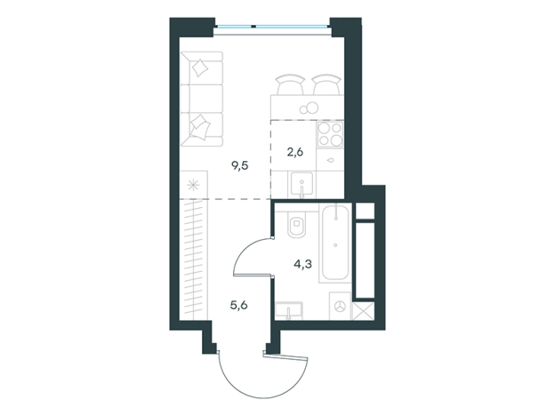 . Вариант № 8104515, 0, площадь - 22 квм, цена 24208199 рублей