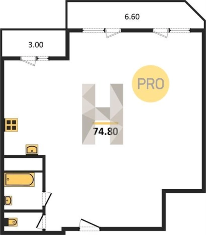 Купить двухкомнатную квартиру в ЖК Золотая долина в Приморском крае. Вариант № 72317, 0, площадь -  квм, цена 7255600 рублей
