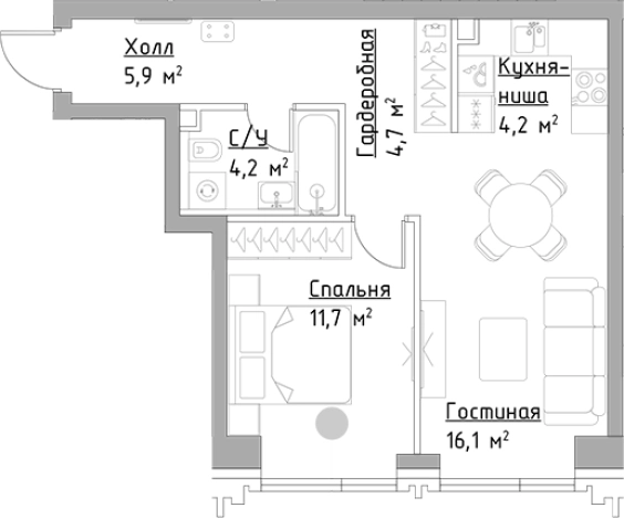 Купить двухкомнатную квартиру в ЖК Павелецкая Сити в Москве. Вариант № 121633, 0, площадь -  квм, цена 21194784 рублей
