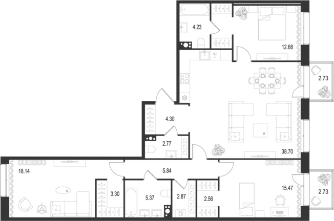 Купить многокомнатную квартиру в районе Адмиралтейский в Санкт-Петербурге. Вариант № 7260402, 0, площадь -  квм, цена 88666692 рублей