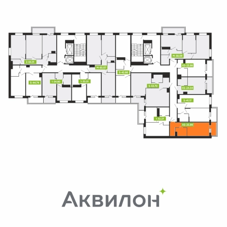 . Вариант № 39766, 2, площадь - 25.99 квм, цена 4388483 рублей