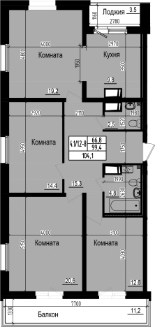 Купить пятикомнатную квартиру в Санкт-Петербурге. Вариант № 77521, 0, площадь -  квм, цена 20301447 рублей