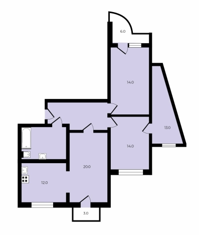 Купить квартиру на улице Ленинский проспект в Москве. Вариант № 7986989, 2, площадь -  квм, цена 21999000 рублей
