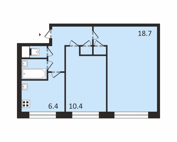 . Вариант № 2836000, 22, площадь - 44.6 квм, цена 12550000 рублей