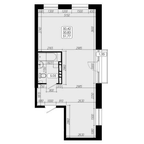 Купить однокомнатную квартиру в Приморском крае. Вариант № 6802071, 0, площадь -  квм, цена 10470980 рублей