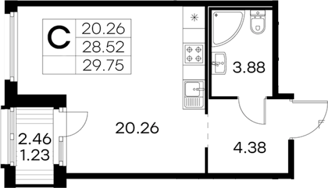 Купить Студию в ЖК GloraХ Парголово в Санкт-Петербурге. Вариант № 4807387, 0, площадь -  квм, цена 5629999 рублей