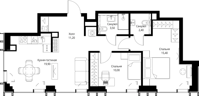 Купить квартиру на улице Верейская в Москве. Вариант № 10380776, 0, площадь -  квм, цена 34819200 рублей