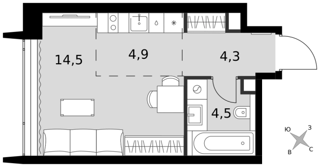 Купить однокомнатную квартиру в районе Хорошёвский в Москве. Вариант № 9466477, 0, площадь -  квм, цена 30900150 рублей