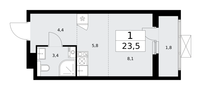 Купить однокомнатную квартиру в ЖК Бунинские кварталы в Москве. Вариант № 489534, 0, площадь -  квм, цена 10053300 рублей