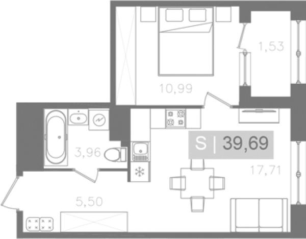 Купить двухкомнатную квартиру в ЖК ORO by Akvilon в Санкт-Петербурге. Вариант № 5564513, 0, площадь -  квм, цена 14215350 рублей