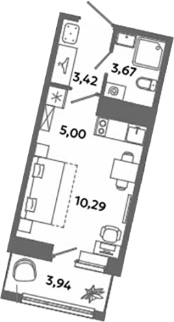 Купить квартиру в ЖК Загляденье в Ленинградской области. Вариант № 6631692, 0, площадь -  квм, цена 3839192 рублей